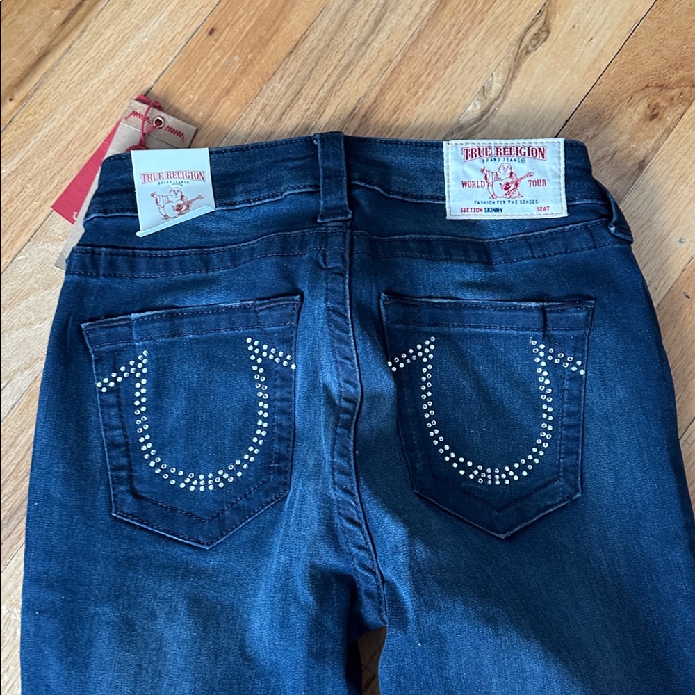 True Religion Dark Blue Skinny Jeans Womens sz 26 NWT Curvy Skinny - Picture 5 of 10